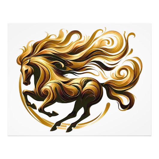 Golden Whirlwind - Regal Horse in Motion Foto Afdruk (Voorkant)