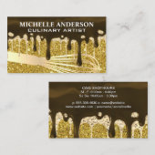 Golden Whisk | Chocolade Gold Glitter-schijven Visitekaartje (Voorkant / Achterkant)