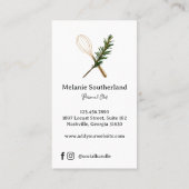 Golden Whisk & Rosemary Persoonlijke Chef & Cateri Visitekaartje (Achterkant)
