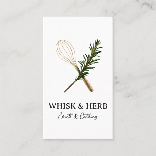 Golden Whisk & Rosemary Persoonlijke Chef & Cateri Visitekaartje (Voorkant)