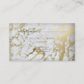 Golden White Carrara Marble Appointcard Gold Afsprakenkaartje (Achterkant)