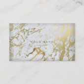 Golden White Carrara Marble Appointcard Gold Afsprakenkaartje (Voorkant)