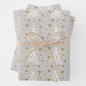 Golden White Elegant Simple Illustrated Christmas Inpakpapier Vel (In situ)