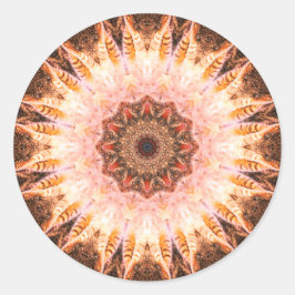 Golden, White en Red Mandala Ronde Sticker