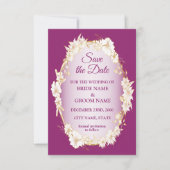 Golden White Floral Pink Geometric Rustic Wedding Save The Date (Voorkant)
