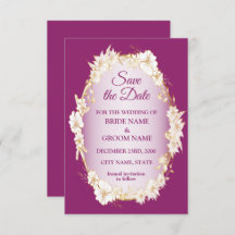 Golden White Floral Pink Geometric Rustic Wedding