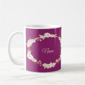 Golden White Floral Pink Geometric Wedding Gift Koffiemok (Links)