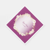 Golden White Floral Pink Geometric Wedding Party Servet (Hoek)