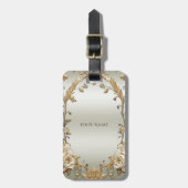 Golden  White Flowers Bagagelabel (Voorkant verticaal)