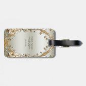 Golden White Flowers Bagagelabel (Achterkant horizontaal)