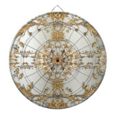 Golden White Flowers Dartboard Dartbord (Voorkant)