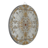 Golden  White Flowers Dartboard Dartbord (Voorkant Links)