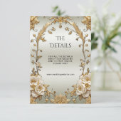 Golden White Flowers Enclosure Kaart (Staand voorkant)