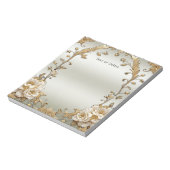 Golden White Flowers Notitieblok (Linkerzijde)