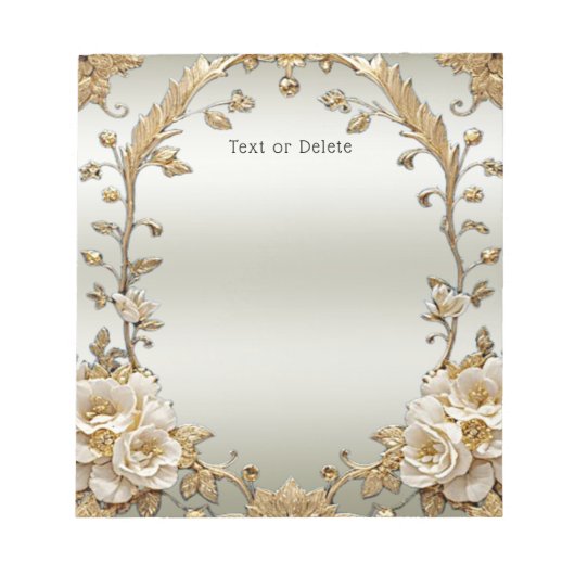 Golden White Flowers Notitieblok (Voorkant)