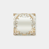 Golden  White Flowers Post it Notes (Voorkant)