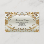 Golden  White Flowers Visitekaartje (Achterkant)