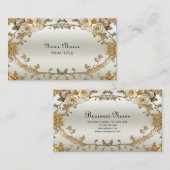 Golden  White Flowers Visitekaartje (Voorkant / Achterkant)
