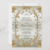 Golden  White Flowers Vrijgezellenfeest Kaart (Voorkant)