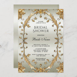 Golden White Flowers Vrijgezellenfeest Kaart