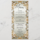 Golden  White Flowers Wedding Menu (Voorkant)