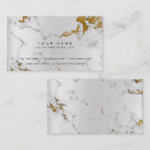 Golden White Grey Marble Vip Parly Silver Visitekaartje (Voorkant / Achterkant)