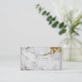 Golden White Grey Marble Vip Visitekaartje (Staand voorkant)