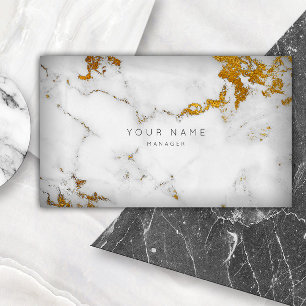 Golden White Grey Marble Vip Visitekaartje