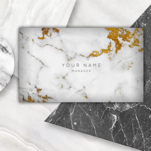 Golden White Grey Marble Vip Visitekaartje