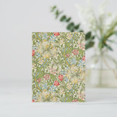 Golden White Lily Floral William Morris Briefkaart (Staand voorkant)