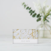 Golden White Marble Vip Visitekaartje (Staand voorkant)