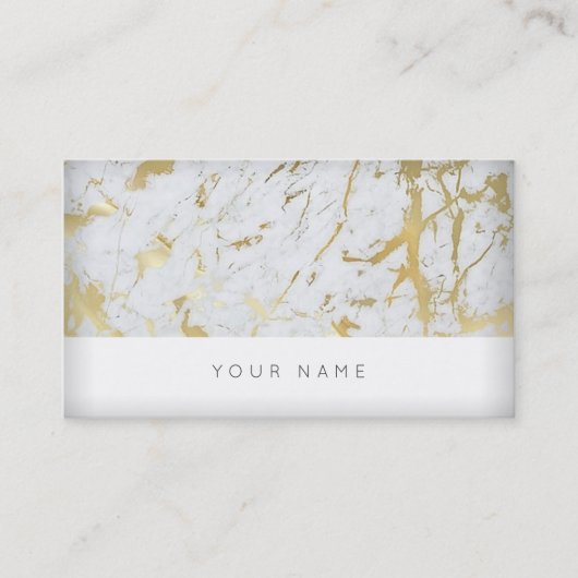 Golden White Marble Vip Visitekaartje (Voorkant)