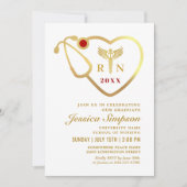 Golden White Modern Nursing School Afstuderen Kaart (Voorkant)