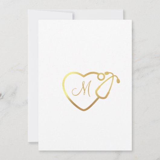 Golden White Modern Nursing School Afstuderen Kaart (Achterkant)