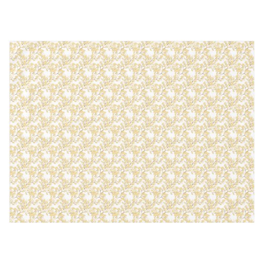 Golden White Morning Glory Flower Tafelkleed (Voorkant (Horizontaal))