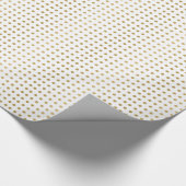 Golden & White PolkaDots Pattern Cadeaupapier (Hoek)