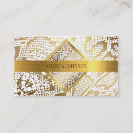 Golden White Python Skin Vip Visitekaartje