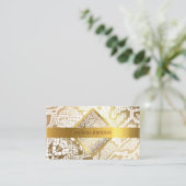 Golden White Python Skin Vip Visitekaartje (Staand voorkant)