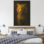 Golden White Tiger – Fine Art Portrait Canvas Afdruk (Insitu (Slaapkamer))
