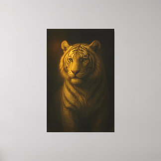 Golden White Tiger – Fine Art Portrait Canvas Afdruk