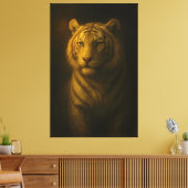 Golden White Tiger – Fine Art Portrait Canvas Afdruk (Insitu (Woonkamer))
