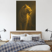 Golden White Tiger – Fine Art Portrait Canvas Afdruk (Insitu (Slaapkamer))
