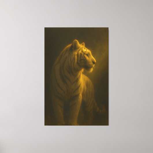 Golden White Tiger – Fine Art Portrait Canvas Afdruk (Voorkant)