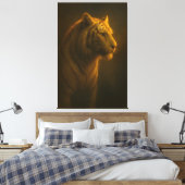 Golden White Tiger – Fine Art Portrait Canvas Afdruk (Insitu (Slaapkamer))