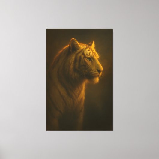 Golden White Tiger – Fine Art Portrait Canvas Afdruk (Voorkant)