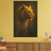 Golden White Tiger – Fine Art Portrait Canvas Afdruk (Insitu (Woonkamer))