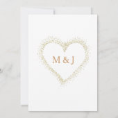 Golden - White Wedding Invitation Card Kaart (Achterkant)