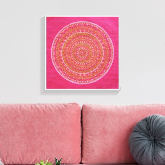 Golden wiel Mandala Canvas Afdruk (Insitu (Woonkamer))