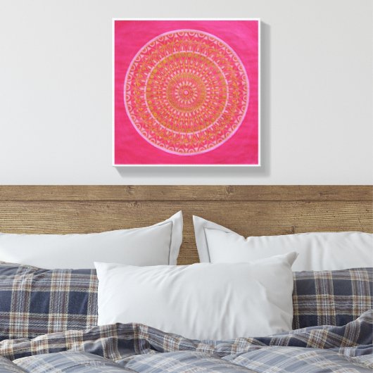 Golden wiel Mandala Canvas Afdruk (Insitu (Slaapkamer))