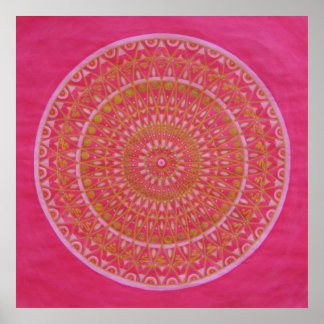Golden wiel Mandala Poster